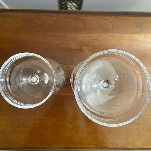 PARTYLITE ELEGANCE STEMMED PILLAR HOLDERS 6” & 9” SET NEW In Box Retired - Picture 2 of 8